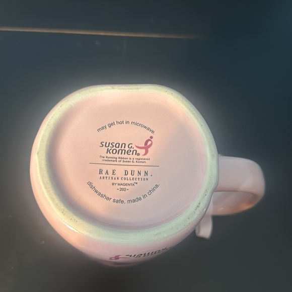 Rae Dunn Hope Strength Courage Pink Mug - Picture 2 of 4